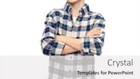 Presentation with gender - PPT layouts consisting of male gender childhood fashion and people concept - smiling boy in checkered shirt and jeans background and a white colored foreground