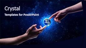 Presentation with god light - Cool new theme with male god hands backdrop and a  colored foreground