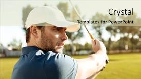  Presentation with close up of young girls - Amazing presentation design having male golfer hitting a fairway backdrop and a soft green colored foreground