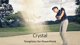  Presentation with golf - Cool new slides with male golfer in blue shirt backdrop and a soft green colored foreground