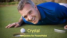  Presentation with golf - Slides enhanced with male golfer missing the putt background and a tawny brown colored foreground