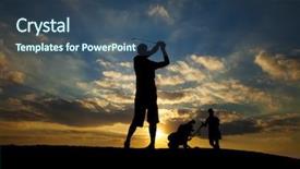  Presentation with golf - Cool new presentation with male golfer playing golf backdrop and a ocean colored foreground