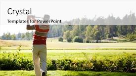  Presentation with golf - Amazing slides having male golfer shooting a golf backdrop and a white colored foreground