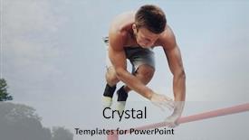  Presentation with lifestyle - Slides featuring male gymnastic - fitness sport training and lifestyle background and a light gray colored foreground