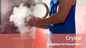  Presentation with magnesium - Amazing theme having male gymnastic - gym chalk magnesium carbonate hands backdrop and a coral colored foreground