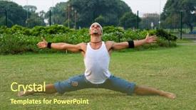  Presentation with sports - Presentation featuring male gymnastic - pleasure of sports background and a  colored foreground