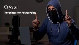  Presentation with firewall - Slide deck consisting of male-hacker-hacking-security-firewall background and a dark gray colored foreground