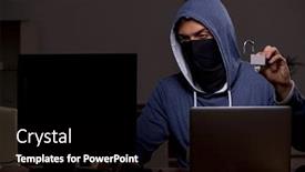  Presentation with firewall - PPT theme consisting of male-hacker-hacking-security-firewall background and a black colored foreground