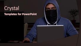  Presentation with firewall - Audience pleasing presentation design consisting of male-hacker-hacking-security-firewall backdrop and a wine colored foreground