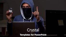  Presentation with firewall - Colorful theme enhanced with male-hacker-hacking-security-firewall backdrop and a black colored foreground