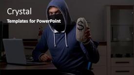  Presentation with firewall - Theme enhanced with male-hacker-hacking-security-firewall background and a dark gray colored foreground