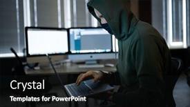  Presentation with hacker - PPT layouts having male-hacker-in-hood-holds background and a wine colored foreground