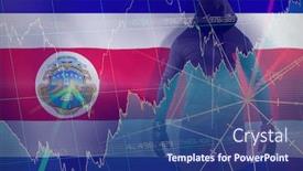  Presentation with shares - Amazing slide set having male hacker wearing black hoodie while standing against stocks and shares backdrop and a ocean colored foreground