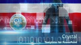  Presentation with binary blue - Amazing PPT layouts having male hacker wearing black hoodie while standing against blue technology design with binary code backdrop and a ocean colored foreground