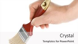  Presentation with paint brush brash and red - Theme consisting of male hand and red brush background and a white colored foreground