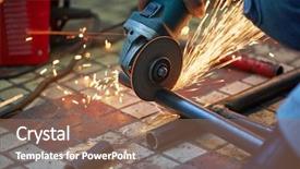  Presentation with water pipe - Slides enhanced with male hand cuts off pieces background and a coral colored foreground