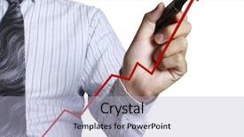  Presentation with grab hand - Cool new presentation with male hand drawing a graph backdrop and a light blue colored foreground