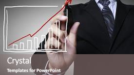  Presentation with grab hand - Amazing theme having male hand drawing a graph backdrop and a gray colored foreground