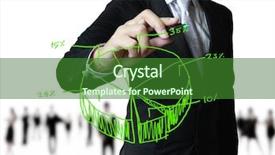  Presentation with grab hand - Cool new presentation theme with male hand drawing a graph backdrop and a forest green colored foreground