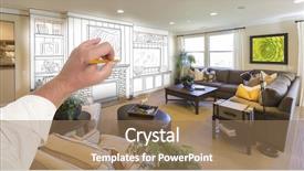  Presentation with hand drawn brush stroke design - Slide deck enhanced with male hand drawing entertainment center background and a coral colored foreground