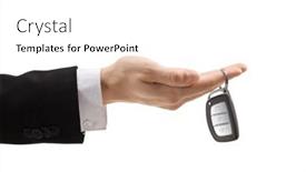  Presentation with car key - Theme featuring male-hand-holding-a-car background and a white colored foreground