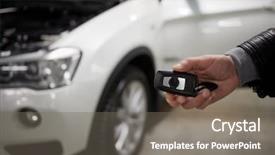  Presentation with parking system - Amazing presentation design having male hand holding car remote backdrop and a gray colored foreground