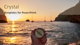  Presentation with compass - Presentation having male-hand-holding-compass background and a lemonade colored foreground