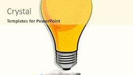  Presentation with problem solving - PPT theme featuring male-hand-holding-lightbulb and a blonde colored foreground