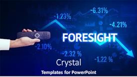 Presentation with foresight - Beautiful presentation design featuring male-hand-holding-wireless-peripheral backdrop and a navy blue colored foreground