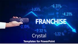  Presentation with franchise - Slides featuring male-hand-holding-wireless-peripheral background and a navy blue colored foreground