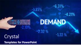  Presentation with wireless - Presentation design featuring male-hand-holding-wireless-peripheral background and a navy blue colored foreground