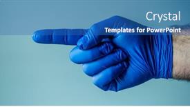  Presentation with points - Beautiful presentation featuring male-hand-in-blue-protective backdrop and a teal colored foreground