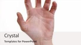  Presentation with background - Presentation design with male hand isolated on white background and a soft green colored foreground