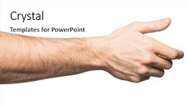  Presentation with handshake - Presentation theme with male hand offering for handshake background and a white colored foreground