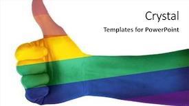  Presentation with lgbt community - Cool new presentation theme with male hand painted in lgbt backdrop and a white colored foreground