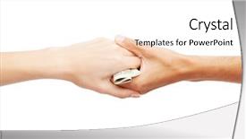  Presentation with hand cute dolls and toy - Presentation design consisting of male hand passing a 100 background and a white colored foreground