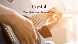  Presentation with acoustic - Amazing PPT layouts having male hand playing on acoustic backdrop and a lemonade colored foreground