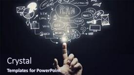  Presentation with business plan - Presentation theme featuring male-hand-pointing-with-finger background and a wine colored foreground