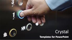  Presentation with elevator - PPT layouts enhanced with male-hand-pressing-the-elevator background and a black colored foreground