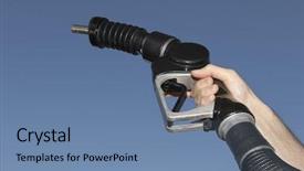  Presentation with fuel - PPT layouts consisting of up of a male hand background and a teal colored foreground