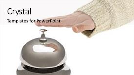  Presentation with hotel - Presentation theme enhanced with male hand ringing hotel bell background and a white colored foreground