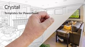  Presentation with turning page - Beautiful PPT theme featuring male hand turning page backdrop and a white colored foreground