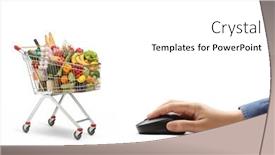  Presentation with food white - Slides having male-hand-with-a-computer background and a white colored foreground