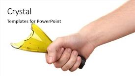  Presentation with broken glass - Cool new slide set with young relaxed woman lying on the floor backdrop and a gray colored foreground