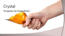  Presentation with broken glass - Slides with male hand with broken glass background and a white colored foreground