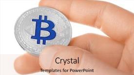  Presentation with silver fern black white flag - Slide set featuring male hand with silver bitcoin background and a  colored foreground