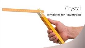  Presentation with yellow - Beautiful presentation featuring male-hand-with-yellow-wooden backdrop and a white colored foreground