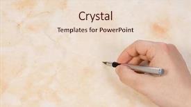  Presentation with writing - Cool new theme with male-hand-writing-on-wall backdrop and a lemonade colored foreground