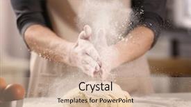  Presentation with dough - Audience pleasing PPT layouts consisting of male hands clapping and sprinkling backdrop and a soft green colored foreground