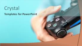  Presentation with controller - Amazing presentation theme having male-hands-holding-a-ps4 backdrop and a arctic colored foreground